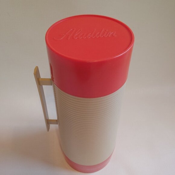 1970's Vintage Red Aladdin HY-LO Thermos Bottle # WM1060P Wide Mouth Quart - Picture 8 of 10